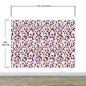 Abstract 3D Cube Shape Wall Mural. Geometric Cube Minimalistic Purple and Gold P Abstract 3D Cube Shape Wall Mural. Geometric Cube Minimalistic Purple and Gold P