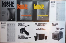 Adcom Braun Speaker, Subwoofer, Amplifier, Cartridge Brochures Original Adcom Braun Speaker, Subwoofer, Amplifier, Cartridge Brochures Original