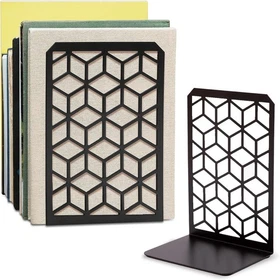 3D Cube Bookends – Geometric Metal Book Ends by Geomod 3D Cube Bookends – Geometric Metal Book Ends by Geomod