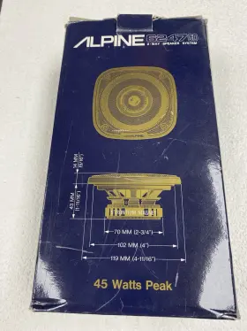 6247 ALPINE Speaker Set Watts 6247 ALPINE Speaker Set Watts