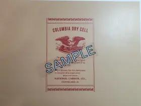 1898 COLUMBIA Reproduction Label Second Olumbia Cell