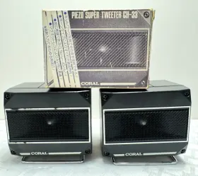 CH-33 CORAL Piezo Tweeters Speaker Set Watts Nos CH-33 CORAL Piezo Tweeters Speaker Set Watts Nos