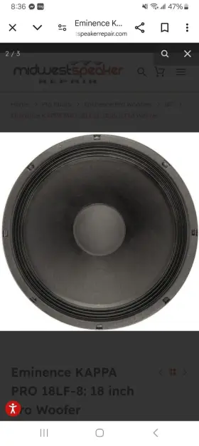 67-92160078 EMINENCE Sts Woofer #3