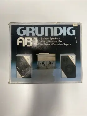 PT01-05 GRUNDIG Micro Speakers Amplified Battery Cord Box