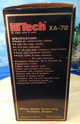 XA-72 HITECH Speaker Set Voice Coil Watts #2 XA-72 HITECH Speaker Set Voice Coil Watts #2