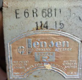 E6R6811 JENSEN Field Coil Electro Dynamic Speaker Vc #2 E6R6811 JENSEN Field Coil Electro Dynamic Speaker Vc #2
