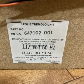 647002-001 LESLIE Tremolo Unit #2