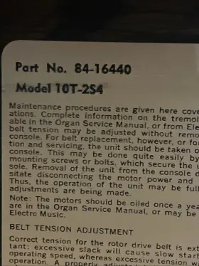 84-16440 LESLIE Tremolo Unit #3