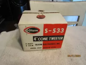 S-533 OLSON Cone Tweeter Speaker Watts Nos