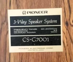 CSG7001 PIONEER Loudspeakers #3 CSG7001 PIONEER Loudspeakers #3