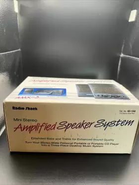 40-168 RADIOSHACK Radio Mini Stereo Amplified Speaker Box #2 40-168 RADIOSHACK Radio Mini Stereo Amplified Speaker Box #2