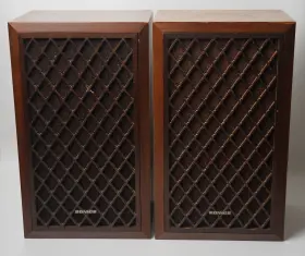AS-227X SONICS Speakers Wood Cabinet Lattice Grille