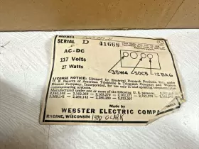 WCM2 WEBSTER ELECTRIC Comett Speakers #2 WCM2 WEBSTER ELECTRIC Comett Speakers #2