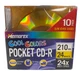 Memorex Cool Colors Pocket CD-R (10 Pack) 24x, 210 MB, 24-Minute New Sealed NOS