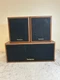 Technics SB-C11 and SB-S17 Simulated Wood Grain Cabinet Speakers - Vintage 