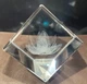 Laser Etched Engraved 3D Cube Lotus Flower Glass Paperweight 1 1/2" Laser Etched Engraved 3D Cube Lotus Flower Glass Paperweight 1 1/2"
