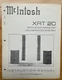 McIntosh XRT-20 speaker system instruction manual McIntosh XRT-20 speaker system instruction manual