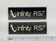 Infinity RS7 Speaker Badge Logo Custom Made Aluminum PAIR Infinity RS7 Speaker Badge Logo Custom Made Aluminum PAIR