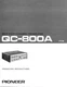 Operating Instructions for Pioneer QC-800 A Operating Instructions for Pioneer QC-800 A