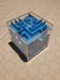 Money Maze 3D Cube Bank. Brain Teaser Puzzle Game - Blue Money Maze 3D Cube Bank. Brain Teaser Puzzle Game - Blue