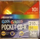 Sealed 10-Pack of Memorex Cool Colors Pocket CD-R 24X 210 MB 24 Min. 
