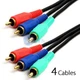 4x COMPONENT VIDEO CABLE 3 RCA 25 FT RGB HDTV DVD VCR 25 FT