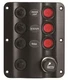 MARINE BOAT SPLASHPROOF WAVE DESIGN 3 GANG + SOCKET SWITCH PANEL CIRCUIT BREAKER