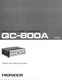 Pioneer QC-800A Amplifier Owners Manual Pioneer QC-800A Amplifier Owners Manual