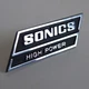 vintage SONICS grille emblem from early AS-447 speaker made in Japan 1970—superb vintage SONICS grille emblem from early AS-447 speaker made in Japan 1970—superb