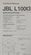JBL L100t3 Speakers Specifications Schematic Service Manual Original JBL L100t3 Speakers Specifications Schematic Service Manual Original