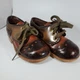 Vintage 1960's Child saddle style Oxford Leather Brown Laced Tie Vintage 1960's Child saddle style Oxford Leather Brown Laced Tie