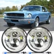 Newest Chrome Pair 7" Round Led Headlights High Low Fit Ford Mustang 1965-1973 Newest Chrome Pair 7" Round Led Headlights High Low Fit Ford Mustang 1965-1973