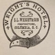 1898 Letterhead and Cover Wrights Hotel Columbia South Carolina