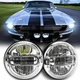 Newest Chrome Pair 7" Round Led Headlights Halo DRL For Ford Mustang 1965-1973 Newest Chrome Pair 7" Round Led Headlights Halo DRL For Ford Mustang 1965-1973