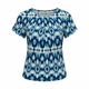 Womens Blue Geometric 3D Cube Print Short Sleeve Pleated Neck Blouse Top XL Womens Blue Geometric 3D Cube Print Short Sleeve Pleated Neck Blouse Top XL