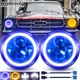 For Ford Mustang 1965-1973 7" inch Round LED Headlights Blue Halo DRL Angel Eyes For Ford Mustang 1965-1973 7" inch Round LED Headlights Blue Halo DRL Angel Eyes