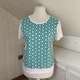Issey Miyake T-Shirt Top Size 2 White Green Geometric 3D Cube Print Cotton Rare Issey Miyake T-Shirt Top Size 2 White Green Geometric 3D Cube Print Cotton Rare