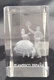 Flamenco Espana Dancers Inside Clear Glass Art 3D Cube 3"x2"x2" Paperweight Flamenco Espana Dancers Inside Clear Glass Art 3D Cube 3"x2"x2" Paperweight