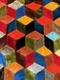 Vintage Hand Made Faux Fur Crazy Quilt Throw Folk Art 3-D Cube Patchwork 36x44 Vintage Hand Made Faux Fur Crazy Quilt Throw Folk Art 3-D Cube Patchwork 36x44