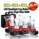 For 2008-2014 Cadillac CTS Sedan - 6000K LED Headlight Bulbs Hi/Lo + Fog Light