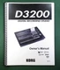 Korg D3200 Instruction Manual: 200 Pages & Protective Covers! Korg D3200 Instruction Manual: 200 Pages & Protective Covers!