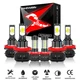 For 2008-2014 Cadillac CTS Sedan 6X 6000K LED Headlight Bulbs Hi/Lo + Fog Light