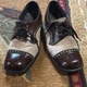 Vintage 1960's Bostonian Brown and Tan Oxford Shoes with Brogue Detailing Vintage 1960's Bostonian Brown and Tan Oxford Shoes with Brogue Detailing