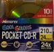 MEMOREX COOL COLORS POCKET CD-R 210 MB 24 MIN 24X SPEED 10 PACK