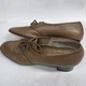 Womens Brown Leather Oxford Pumps Footsaver Shoes Lace Up Tan Heels 8.5, 1960s Womens Brown Leather Oxford Pumps Footsaver Shoes Lace Up Tan Heels 8.5, 1960s
