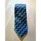 Mens Necktie Geometric 3D Cube Pattern Blue Teal Black OS Mens Necktie Geometric 3D Cube Pattern Blue Teal Black OS