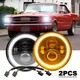 For Ford 1965-1973 Mustang Pinto Bronco Pair 7' Round LED Headlights Hi/Lo Beam For Ford 1965-1973 Mustang Pinto Bronco Pair 7' Round LED Headlights Hi/Lo Beam