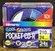 10-Pack of Memorex Cool Colors Pocket CD-R 24X 210 MB 24 Minute NIP Free Ship