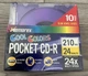 Memorex Pocket CD-R 24X 210 MB 24 Minute 10 Pack Cool ColorsNew Sealed